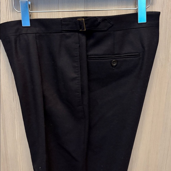 Drake's - Navy Wool Flannel Single Pleat Trouser - Size 46 (IT / EUR)